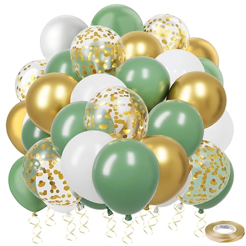 Luftballons Grün,Dargds 55 Stück Retro Grün Luftballons Hochzeit mit Helium Ballons Gold Weiß,Metallic Konfetti Ballons für Taufe Deko Geburtstag Baby Shower Jubiläum Party Luftballons Grün,Dargds 55 Stück Retro Grün Luftballons Hochzeit mit Helium Ballons Gold Weiß,Metallic Konfetti Ballons für Taufe Deko Geburtstag Baby Shower Jubiläum Party von Dargds