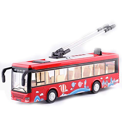 Dariokki Kinder Spielzeug Alloy Besichtigung Bus Modell 1/32 Trolleybus Tram Bus Fahrzeuge Auto Spielzeug mit Licht & Sound Sammlungen von Dariokki