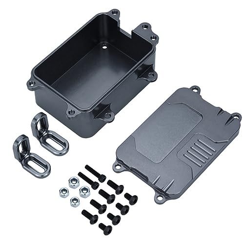 Darmlly Metall-Empfängerbox, ESC-Box, Upgrade-Teile, Zubehör, Passend für SCX10 1/10 RC Kettenfahrzeug, Titanfarbe von Darmlly