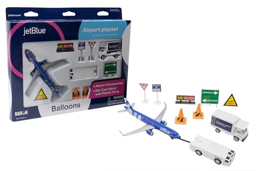 Daron 12 Stück jetBlue A321 Luftballons Livery Flughafen Druckguss Metall und Kunststoff Flugzeug, Fahrzeuge und Zubehör Spielset Spielzeug und Sammlerstück, ab 3 Jahren von Daron