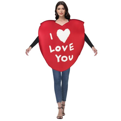Darringls Herz Kostüm, Rot, Valentinstags-Cosplay-Kostüm Lustiges Herzförmiges Outfit Für Jahrestag, Partyzubehör von Darringls