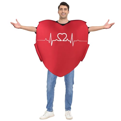 Darringls Herz Kostüm, Rot, Valentinstags-Cosplay-Kostüm Lustiges Herzförmiges Outfit Für Jahrestag, Partyzubehör von Darringls