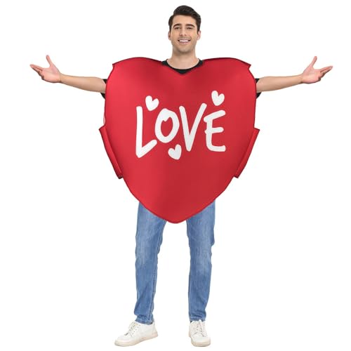 Darringls Rotes Herz-Kostüm, Erwachsenenkostüm Valentinstags-Herz, In Herzform, Für Jahrestag, Geburtstag, Party von Darringls