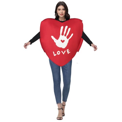 Darringls Rotes Herz-Kostüm, Valentinstag-Kostüm, Party-Outfit Für Valentinstag, Hochzeit, Halloween Verkleidung, Cosplay von Darringls