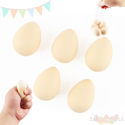 Ostereier Stressball, Darryy Bunte Superweiche Squeeze Ostereier, Stressball Ostern Ei, Stressball Eier Oster Mitgebsel Kinder, Langsam steigender Stressball, Osterkorbfüller, Partyartikel(5 Stück) von Darryy