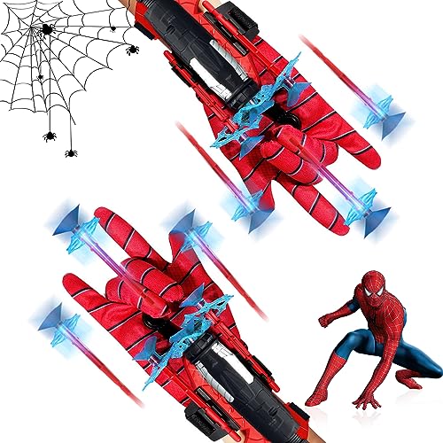 Darryy 2 Set Kids Spider Hero Handschuhe, Super Spider Launcher Handschuh, Launcher Spielzeug, Kinder Cosplay Handschuh, 6 Sauger Darts + 2 Spinne Shooter Handschuhe, Katapult Spielzeug (Spinnenseide) Darryy 2 Set Kids Spider Hero Handschuhe, Super Spider Launcher Handschuh, Launcher Spielzeug, Kinder Cosplay Handschuh, 6 Sauger Darts + 2 Spinne Shooter Handschuhe, Katapult Spielzeug (Spinnenseide) von Darryy
