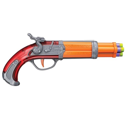 Dart Zone Nitroshot Buccaneer - 4-Schuss-Trommel-Blaster im Piratenpistolen-Design - inkl. 4 Nitroshot-Dart von Dart Zone
