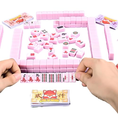 Mini-Mahjong-Set, Mahjong-Fliesen-Set Im Chinesischen Stil, Amerikanisches Mahjong-Fliesen-Set Mit Tragetasche, Reise-Familien-Freizeitspiel, Leichtes Chinesisches Mahjong-Set Für Versammlungen, Party von Darwaza