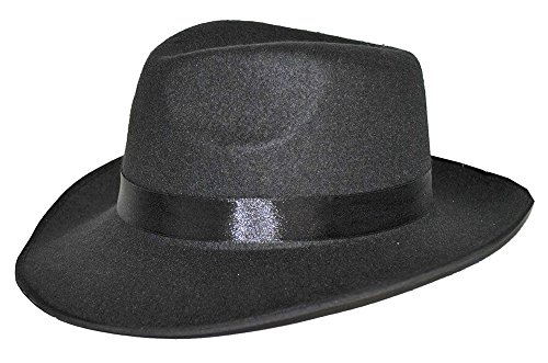 Al Capone Mafia Hut - Schwarz - Zubehör zum zum 20er Jahre Gangster Boss Kostüm - Karneval Mottoparty Junggesellenabschied Theater von Das Kostümland