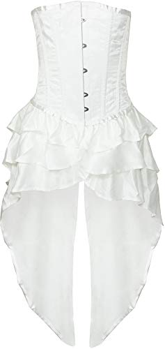 Das Kostümland Damen Corsage in Weiß - Mieder mit Schößchen-Rock - Größe XL von Das Kostümland