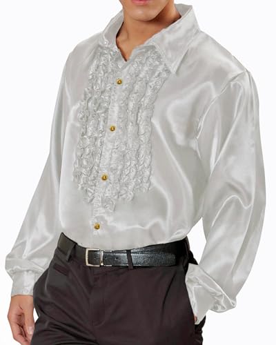Das Kostümland 70er Jahre Satin Rüschenhemd Johnny für Herren | Silber 54 Das Kostümland 70er Jahre Satin Rüschenhemd Johnny für Herren | Silber 54 von Das Kostümland