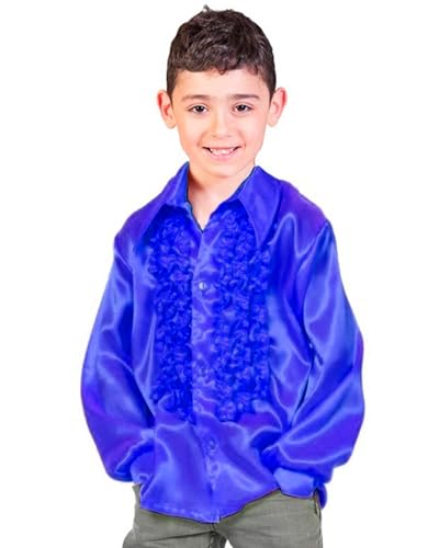 Das Kostümland 70er Jahre Satin Rüschenhemd Johnny für Kinder | Blau 140 Das Kostümland 70er Jahre Satin Rüschenhemd Johnny für Kinder | Blau 140 von Das Kostümland