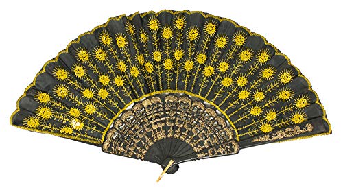 Das Kostümland Barock Fächer mit Glitzer Pailletten - Schwarz Gold - Tolles Accessoire zu Karneval, Mottoparty oder heiße Sommerzeit Das Kostümland Barock Fächer mit Glitzer Pailletten - Schwarz Gold - Tolles Accessoire zu Karneval, Mottoparty oder heiße Sommerzeit von Das Kostümland