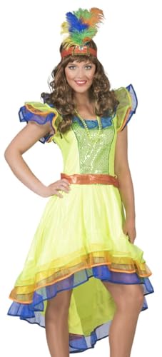 Brasilianerin Kostüm Leticia für Damen - Buntes Samba Party Tanzkleid 32/34 von Das Kostümland