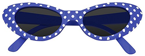 Das Kostümland Cat Eye Brille Sandy mit Punkten - Dunkelblau von Das Kostümland