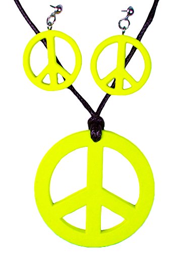 Das Kostümland Hippie Peace Schmuck Set 3-tlg. Gelb von Das Kostümland