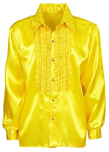 Das Kostümland Satin Rüschenhemd Johnny - Gelb Gr. 58 von Das Kostümland