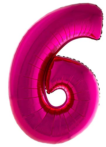 Das Kostümland XXL Zahlen Folienballon 100 cm - Pink 6 von Das Kostümland