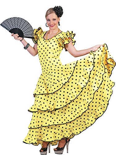 Flamenco Kleid zum Samba Kostüm für Damen Gr. 32 34 - Tolles Spanierin Brasilianerin Tänzerin Kleid von Funny Fashion