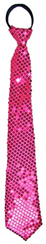 Glitzer Pailletten Krawatte zum Show Kostüm Pink von Das Kostümland