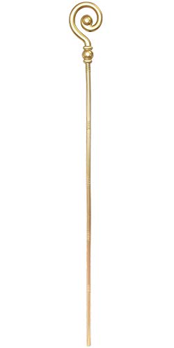 Sankt Nikolausstab Bischofstab 155 cm | Gold - Weihnachten Sankt Nikolaus Zubehör Heiliger Bischof Adventszeit Kirche Rute Kostümzubehör Weihnachtsmarkt von Das Kostümland