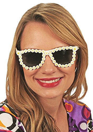 Hippie Brille mit Daisy Blumen zum 70er Jahre Flower Power Kostüm Hippie Brille mit Daisy Blumen zum 70er Jahre Flower Power Kostüm von Das Kostümland