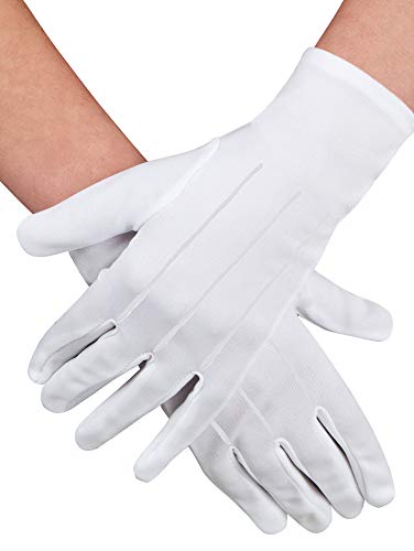 Kurze Handschuhe für Erwachsene mit Biesen - Weiß - Zum Kostüm Zauberer oder Weihnachtsmann Kurze Handschuhe für Erwachsene mit Biesen - Weiß - Zum Kostüm Zauberer oder Weihnachtsmann von Das Kostümland