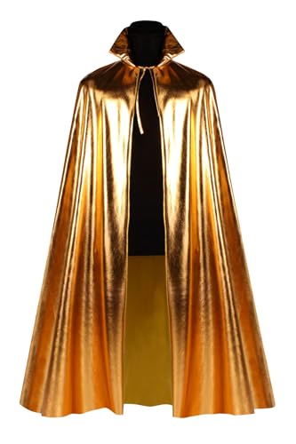 Metallic Glitzer Umhang 130 cm Länge - Gold - Kostüm Weltall Zukunft Space von Das Kostümland