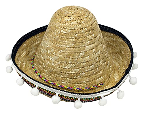Mexikaner Sombrero mit Troddeln für Kinder - 25 cm/Natur - Zubehör Hut zum Mexiko Kostüm Mexikaner Sombrero mit Troddeln für Kinder - 25 cm/Natur - Zubehör Hut zum Mexiko Kostüm von Das Kostümland