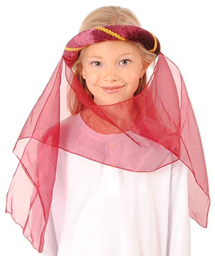 Mittelalter Haarband „Helena“ für Mädchen – Kopfschmuck – Accessoire für Prinzessin, Burgfräulein oder Mittelalter-Kostüm – ideal für Ritterfest & Mottoparty - Farbauswahl (Weinrot / Gold) von Das Kostümland