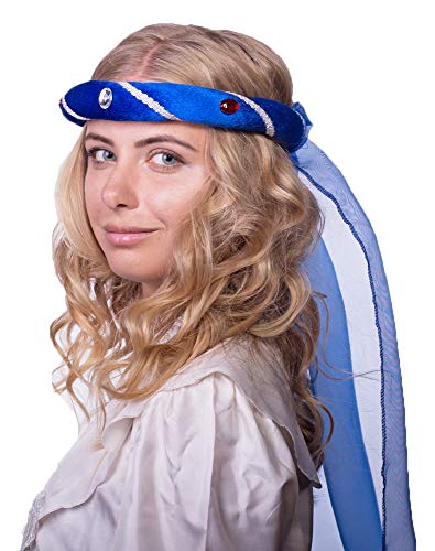 Mittelalter Haarband Rosalin für Damen zum Prinzessin oder Burgfräulein Kostüm - Blau von Das Kostümland