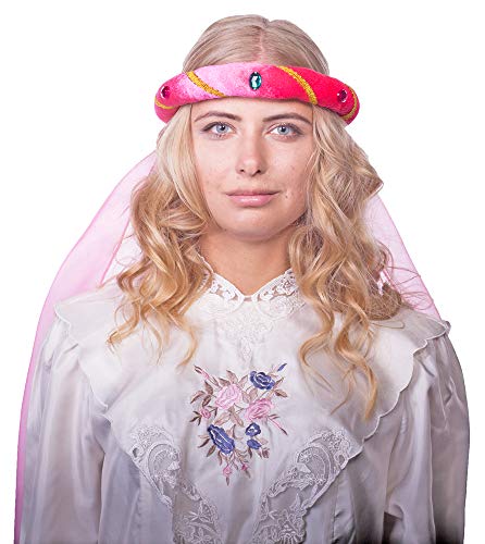 Mittelalter Haarband Rosalin für Damen zum Prinzessin oder Burgfräulein Kostüm - Pink Mittelalter Haarband Rosalin für Damen zum Prinzessin oder Burgfräulein Kostüm - Pink von Das Kostümland