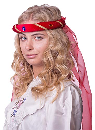 Mittelalter Haarband Rosalin für Damen zum Prinzessin oder Burgfräulein Kostüm - Rot Mittelalter Haarband Rosalin für Damen zum Prinzessin oder Burgfräulein Kostüm - Rot von Das Kostümland