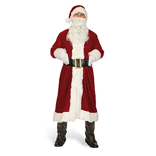 Nikolaus Weihnachtsmann Kostüm Set mit Mantel Nikolausmütze und Bart - Sehr schönes Komplettkostüm für Weihnachten - Gr. 58 60 XL XXL von Das Kostümland
