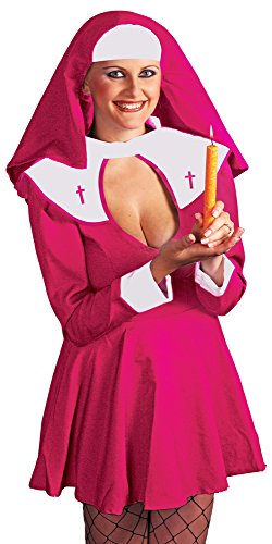 Nonne in Pink - Kostüm Kleid mit Petticoat für Damen - Gr. 36 von Das Kostümland