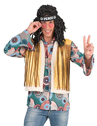 Retro Hippie Kostüm Brian mit Fransen für Herren - Gr. 48/50 von Das Kostümland