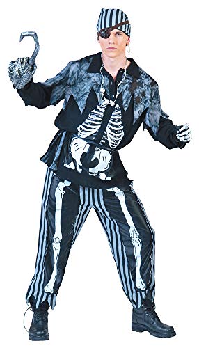 Skelett Pirat Greg Kostüm für Herren - Gr. 52/54 von Das Kostümland