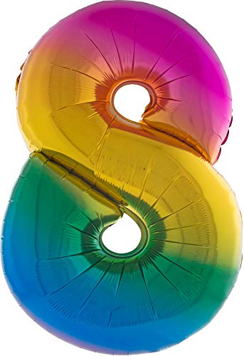 XXL Zahlen Folienballons - Regenbogen 8 XXL Zahlen Folienballons - Regenbogen 8 von Das Kostümland