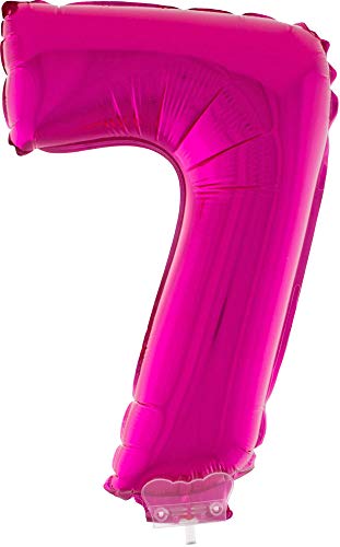Zahlen Folienballon 41 cm mit Stab - Pink Zahl 7 Zahlen Folienballon 41 cm mit Stab - Pink Zahl 7 von Das Kostümland