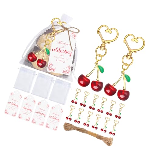 Dasbsug Premium Kirschen Design Schlüsselanhänger Geschenk-Set Festival Dekoration für Pendler Party Gäste Reise Enthusiasten Festival Dekorationen von Dasbsug