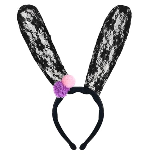 Entzückende Kaninchen-Spitzen-Kopfbedeckung, Abschlussball, Geburtstag, Haarbänder, lustige Kopfbedeckung, Pompons, Spitzenschleier, Haarschmuck, Ohren, Stirnband Entzückende Kaninchen-Spitzen-Kopfbedeckung, Abschlussball, Geburtstag, Haarbänder, lustige Kopfbedeckung, Pompons, Spitzenschleier, Haarschmuck, Ohren, Stirnband von Dasbsug