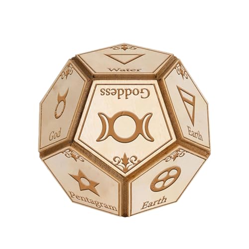 Premium astrologische Würfel mit 12 Gesichtern, handgefertigt, 12-seitig, leicht, für Erwachsenen-Spiel und Bildungsaktivitäten, gravierte Sternzeichensymbole von Dasbsug