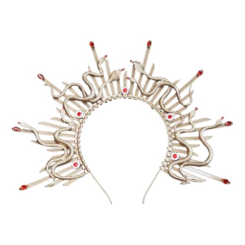 Schlangenkopf-Krone, Kopfschmuck, Mythologie, Haar-Accessoire, einzigartiges Schlangen-Stirnband, Geschenk für Damen und Mädchen, Mode-Liebhaber, Halloween-Kopfbedeckung von Dasbsug