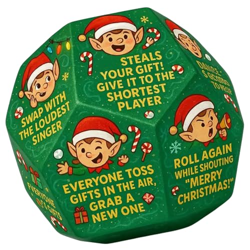 Tauschen Sie Würfel für Feiertagspartys und Spielabende aus, 12 Seitenregeln, Feste, Spaß, Aktivitätswechsel-Würfel, Weihnachtswechsel, Spielregeln von Dasbsug