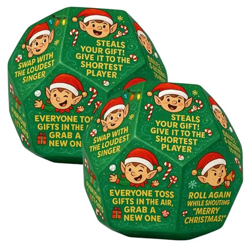 Tauschen Sie Würfel für Feiertagspartys und Spielabende aus, 12 Seitenregeln, Feste, Spaß, Aktivitätswechsel-Würfel, Weihnachtswechsel, Spielregeln von Dasbsug