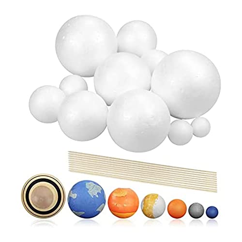 Dasing Sonnensystem-Projektkit, PlanetModel Crafts 14 Polystyrolkugeln Unterschiedlicher GrößE für Schulwissenschaftliche Projekte von Dasing