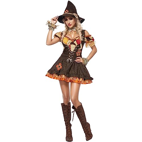 Clown Kostüm Damen, Clown Kostüm Set für Damen, Clown Karneval Costume Set für Faschingskostüme Erwachsene Karneval Cosplay Vogelscheuche Cosplay Kostüm Patchwork Kurzarm Kleid Clown Kostüm Damen, Clown Kostüm Set für Damen, Clown Karneval Costume Set für Faschingskostüme Erwachsene Karneval Cosplay Vogelscheuche Cosplay Kostüm Patchwork Kurzarm Kleid von Dasongff