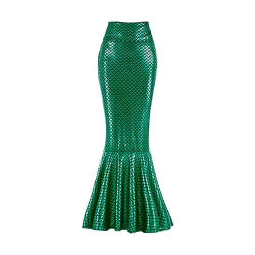 Dasongff Damen Meerjungfrauen Rock Glitzer Pailletten WickelrockTüllrock Fischschwanz Lustige Maxirock für Karneval Kostüm Prom Abendkleid Prinzessin Cosplay Party Halloween Skirt von Dasongff