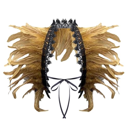 Dasongff Federkragen, Gothic Feder Achselzucken Schalkragen Halloween Kostüm Karneval Federumhang Kostüm Bühne Schalkragen Cape Schal Choker Kragen für Foto Requisite Cosplay Party Kleidung Dasongff Federkragen, Gothic Feder Achselzucken Schalkragen Halloween Kostüm Karneval Federumhang Kostüm Bühne Schalkragen Cape Schal Choker Kragen für Foto Requisite Cosplay Party Kleidung von Dasongff