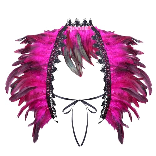 Federn Schwarz Gothic, Maleficent Kostüm Damen, Schwarzer Federumhang, zum Halloween Karneval Masquerade Cosplay Federkragen, Gothic Feder Achselzucken Schalkragen Kostüm Karneval Federumhang Kostüm von Dasongff